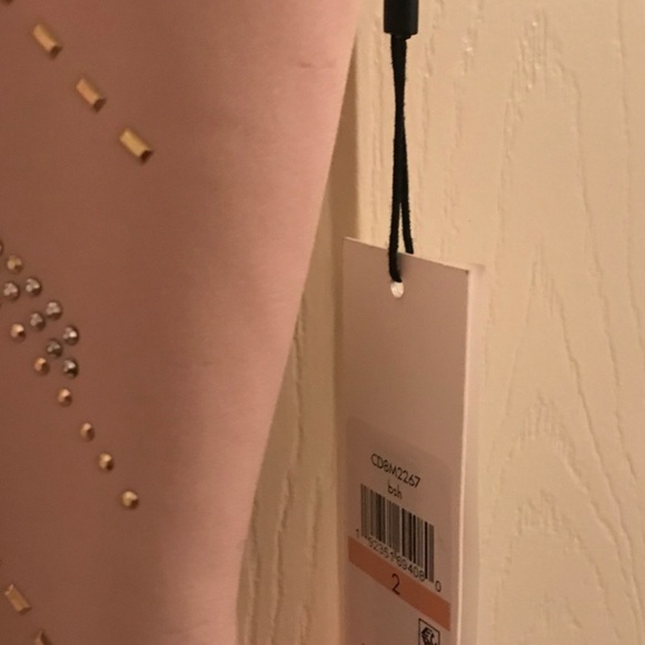 Calvin‎ Klein Pink Embellished gold silver studded scuba fit sheath dress size 2 - Picture 12 of 12